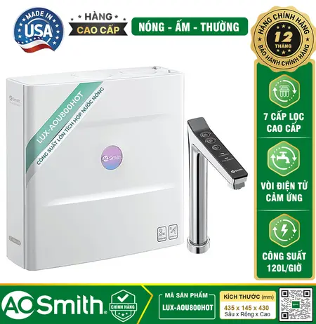Máy lọc nước Aosmith LUX-AOU800HOT - A. O. Smith ROSS™ LUX-AOU800HOT