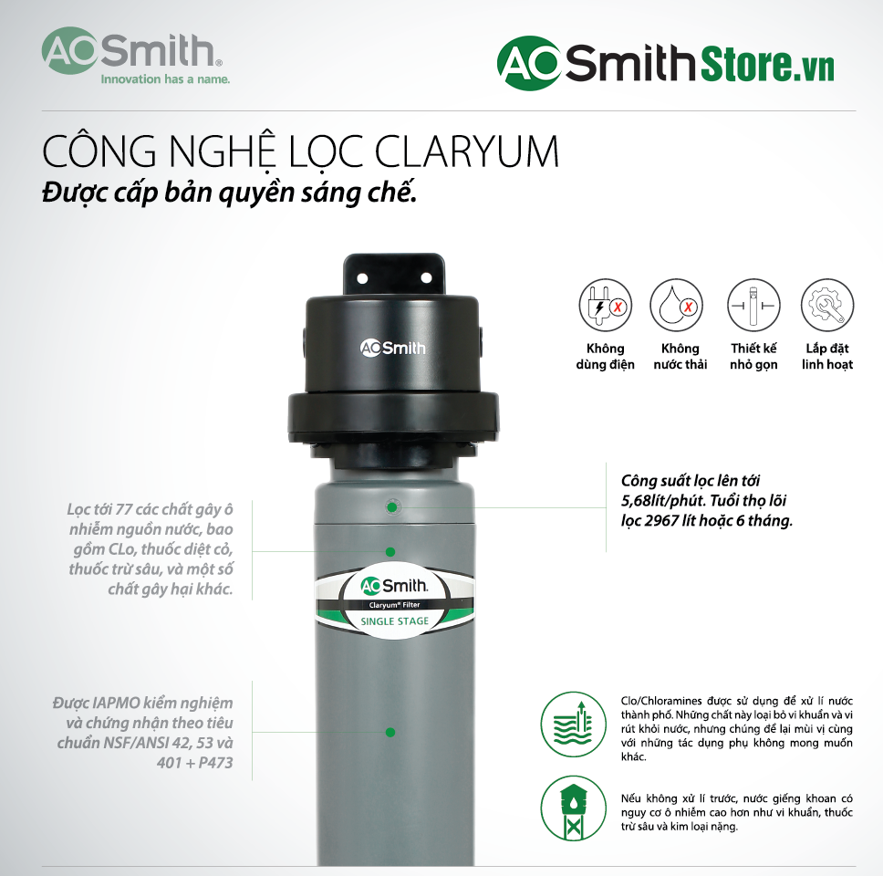 Máy Lọc Nước Aosmith Micro Filter AO-MF-ADV